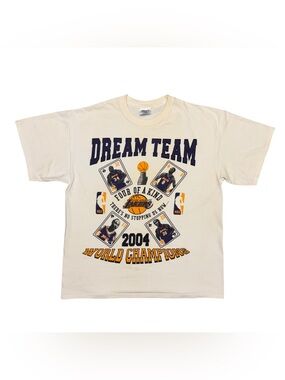 Vintage 2004 Los Angeles Lakers NBA Four Of A Kind Dream Team T-Shirt White XL